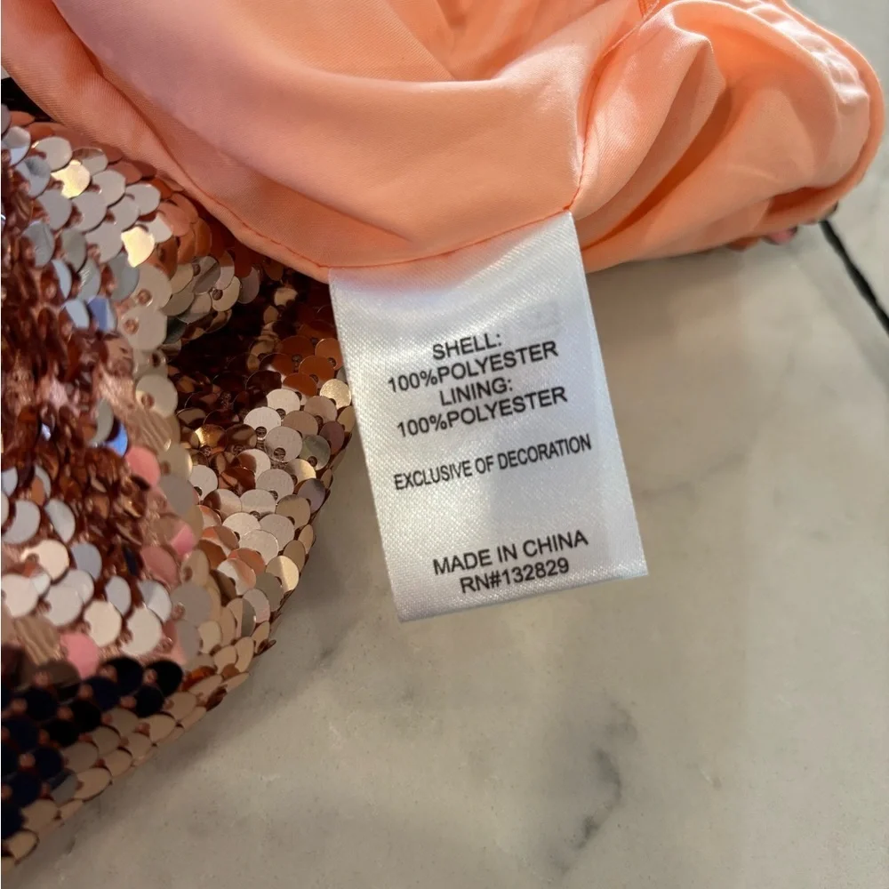 Superdown Sparkling Sequin Mini Skirt, Rose Gold, Size XS, NWT, Y2K 90’s